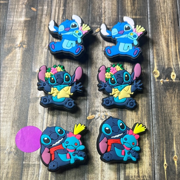 5for$10 Lilo And Stitch With Plush for Croc Shoes 6Pcs Croc Charms Accessories - Picture 1 of 6